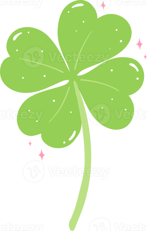 4 Leaf Clover with stem png
