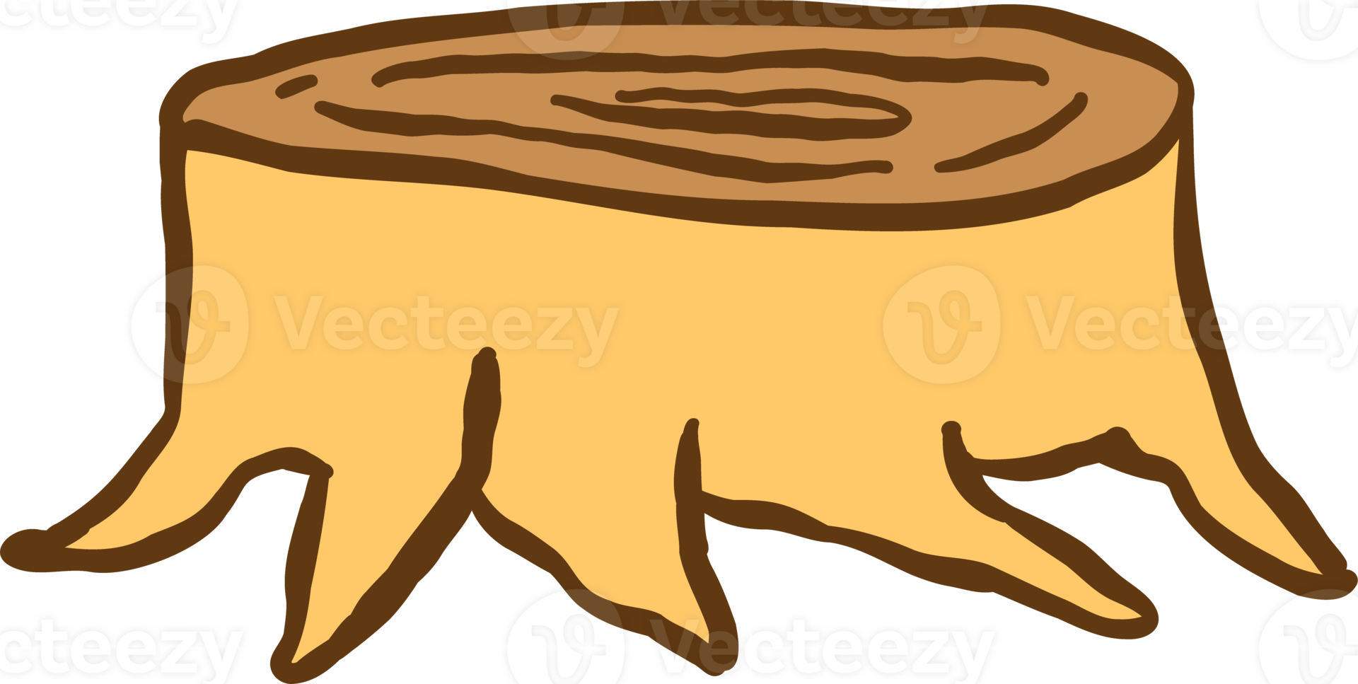 Tree Stump Timber Hand Drawn png