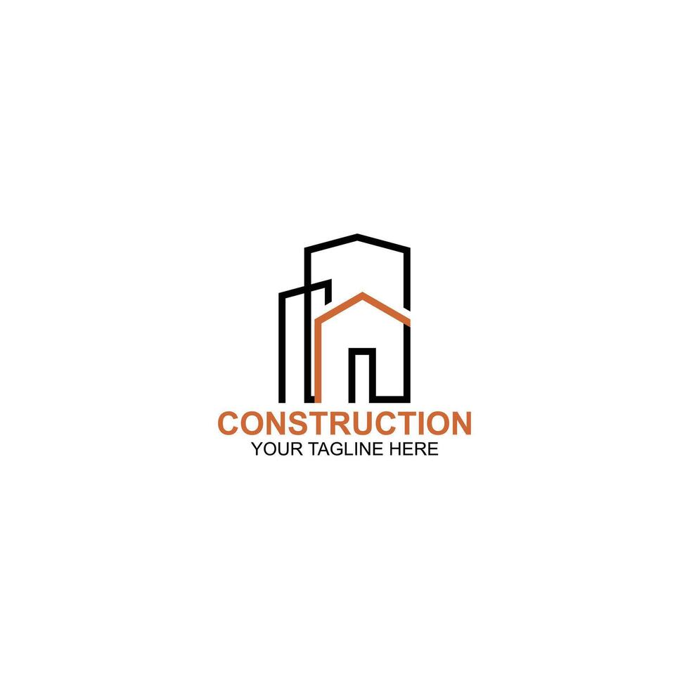 letter r logo icon for construction with creative illustration vector