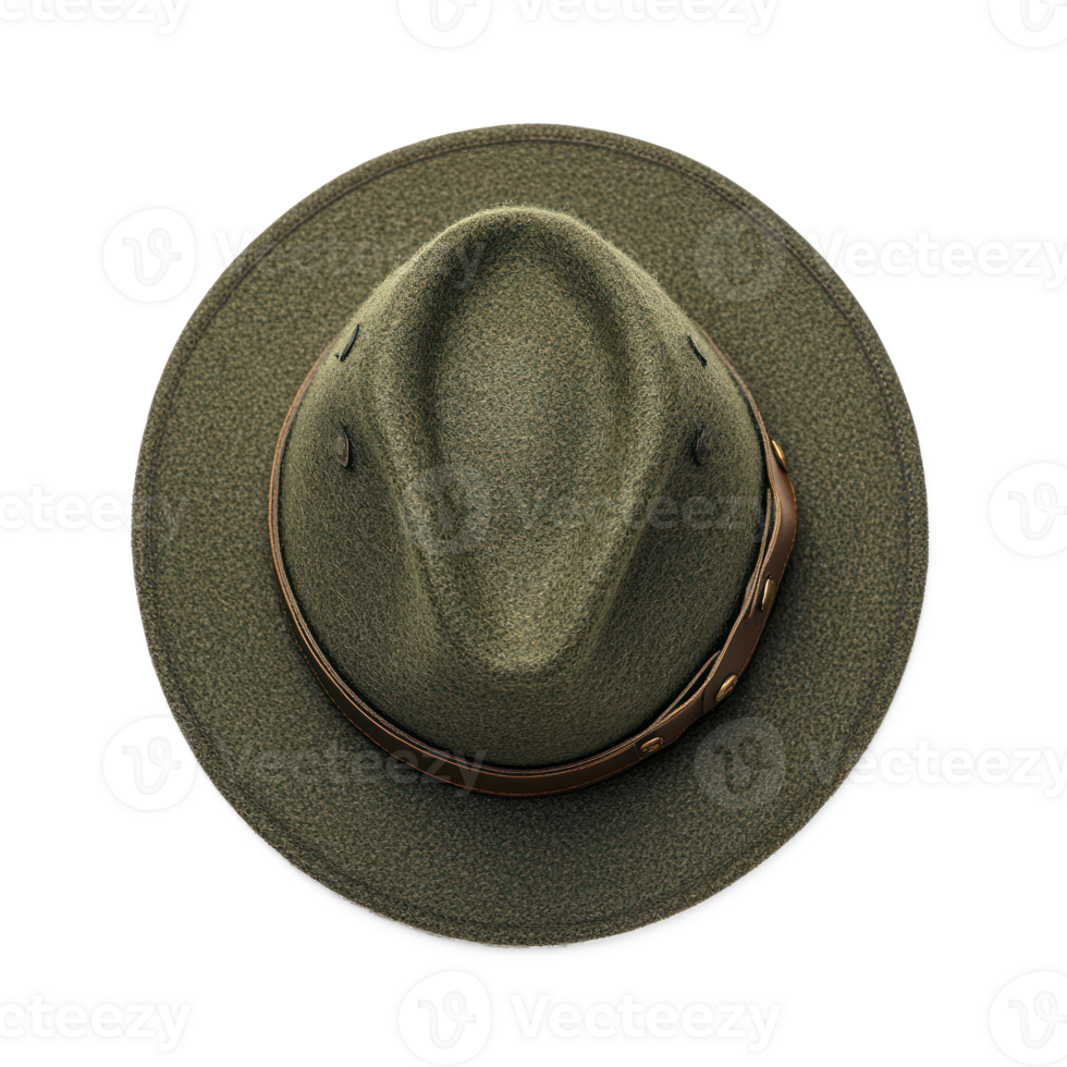 Solider hat top view isolate on transparent background png