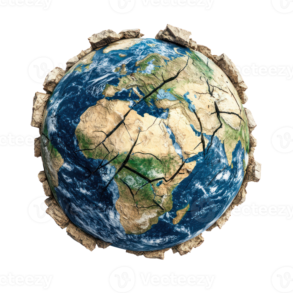 Earth broken isolate on transparent background png