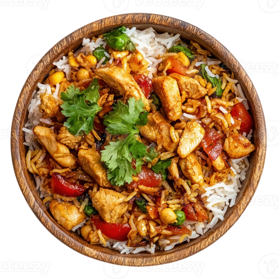 Chicken Biryani isolate on transparent background png