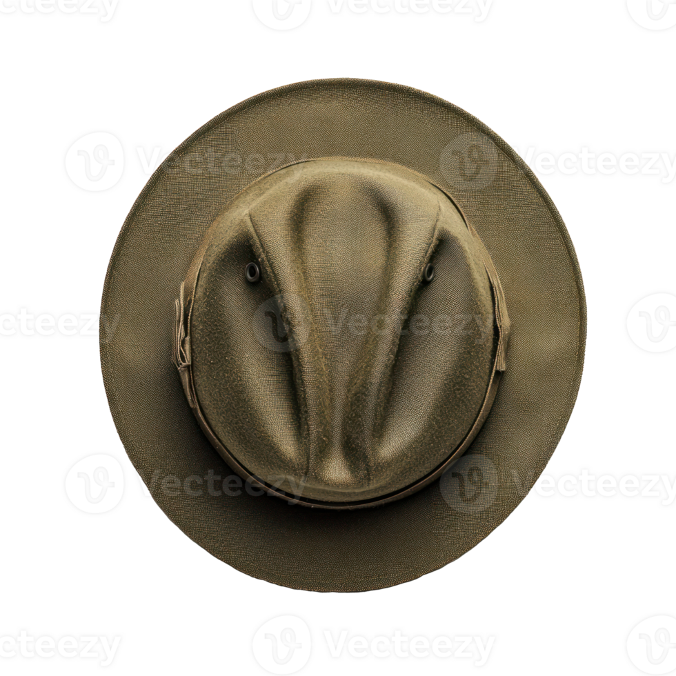 Soldier hat top view isolate on transparent background png