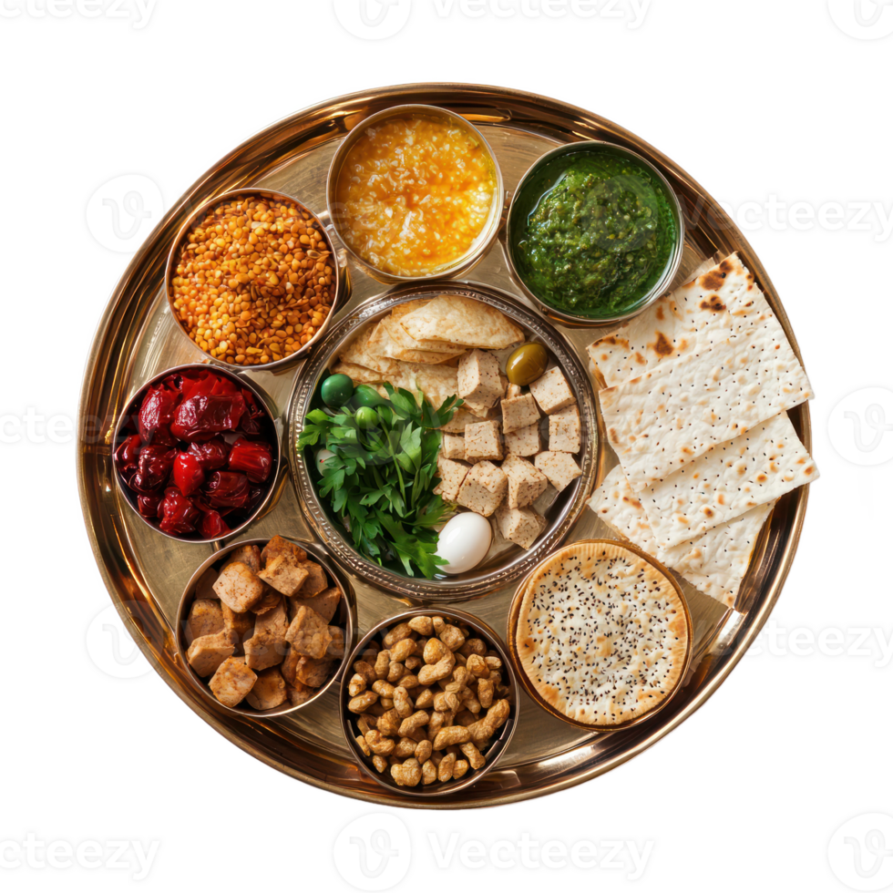 an image of a plate with different types of food png