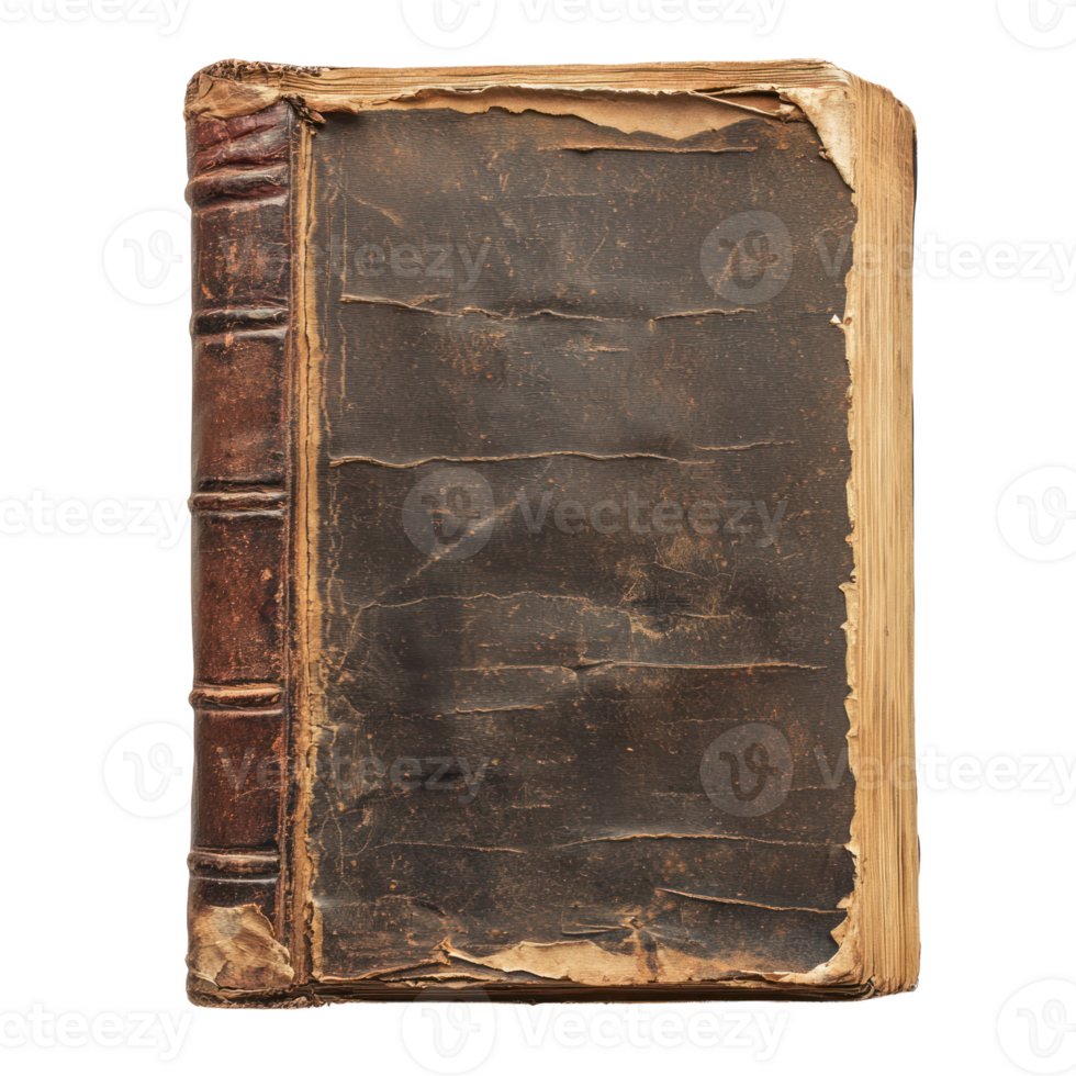 Old worn jewish book isolate on transparent background png