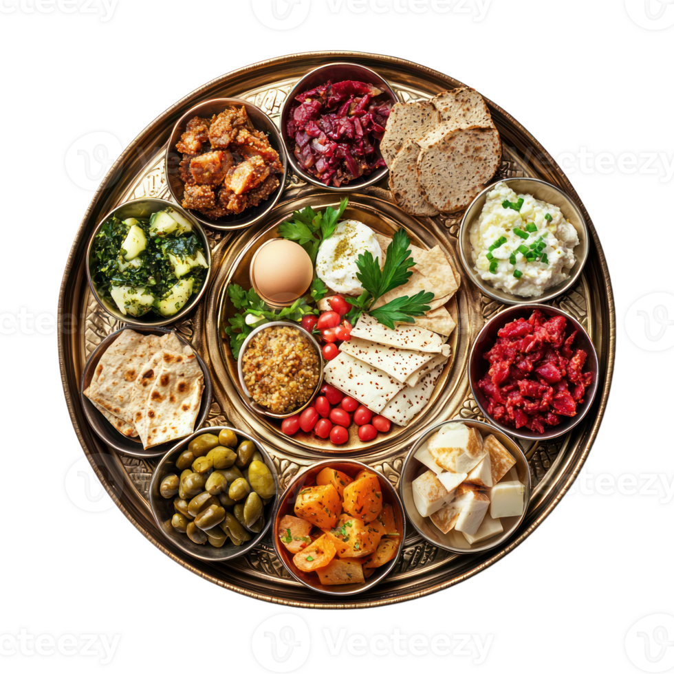 a plate with different types of food on it png