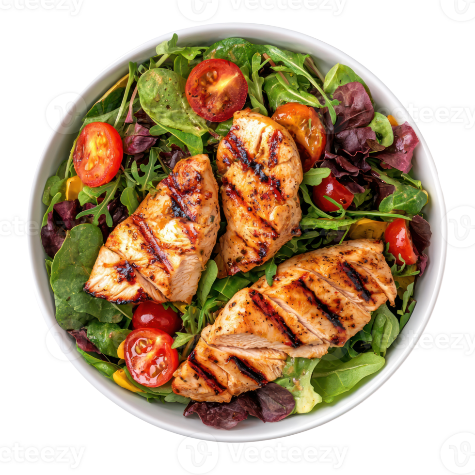 Grilled Chicken Salad isolate on transparent background png