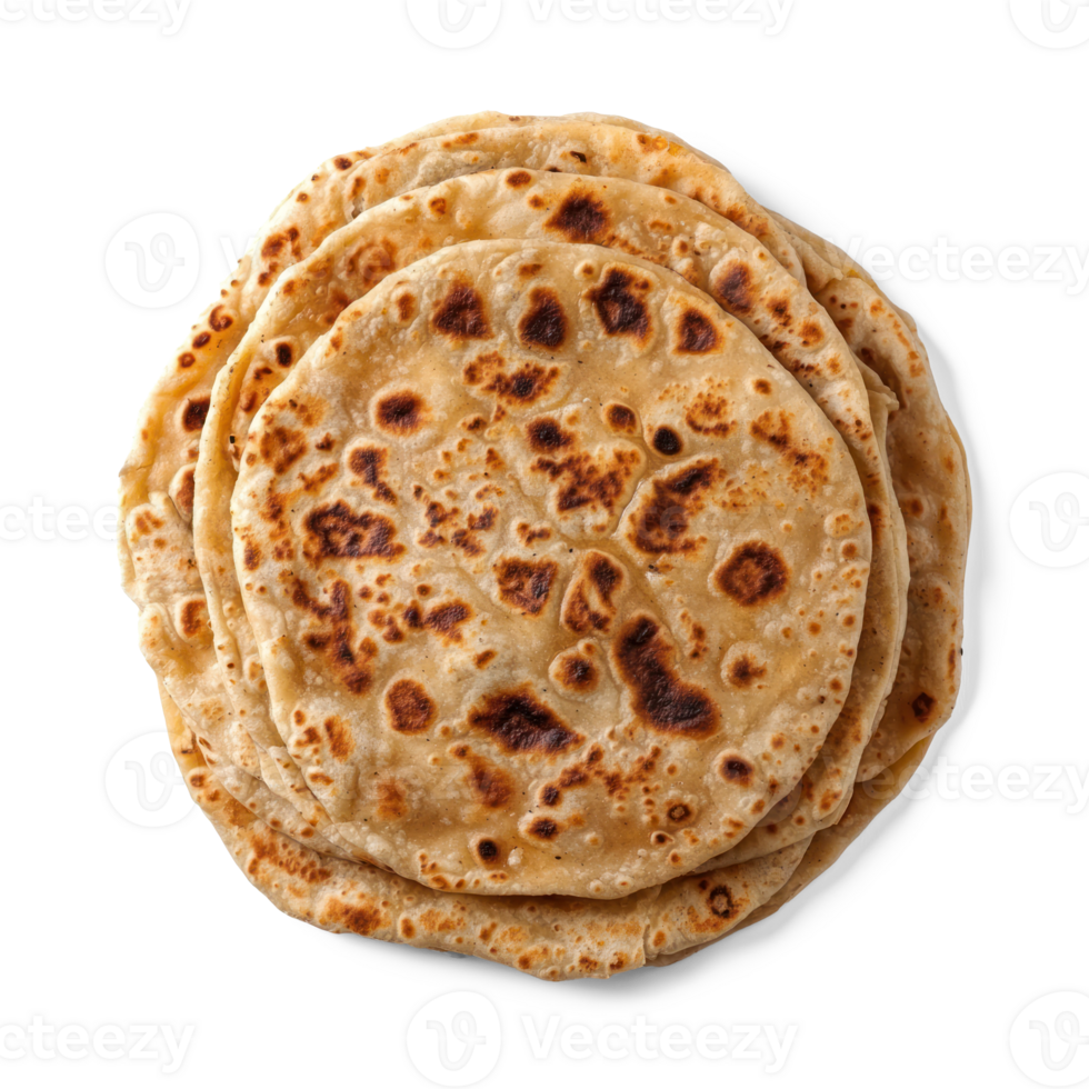 three flatbreads isolate on transparent background png