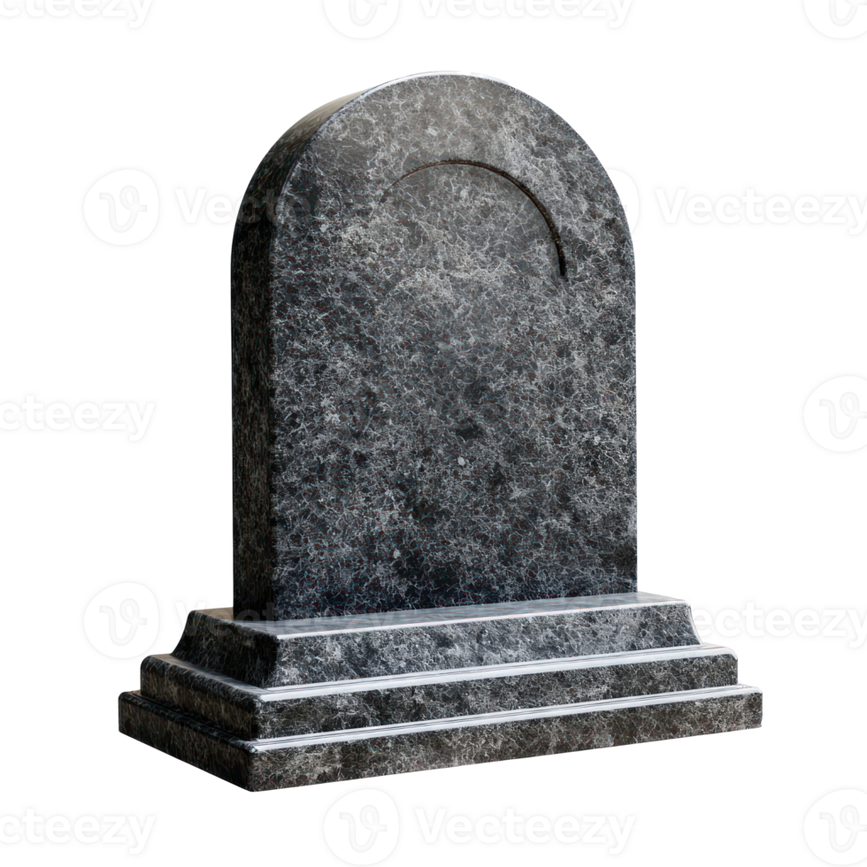 Modern Blank Gravestone isolate on transparent background png