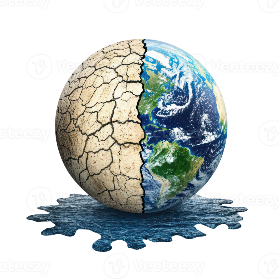 Earth climate change isolate on transparent background png