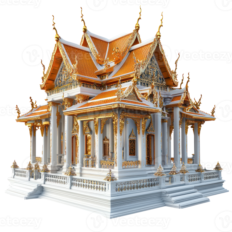 a thai temple on transparent background png