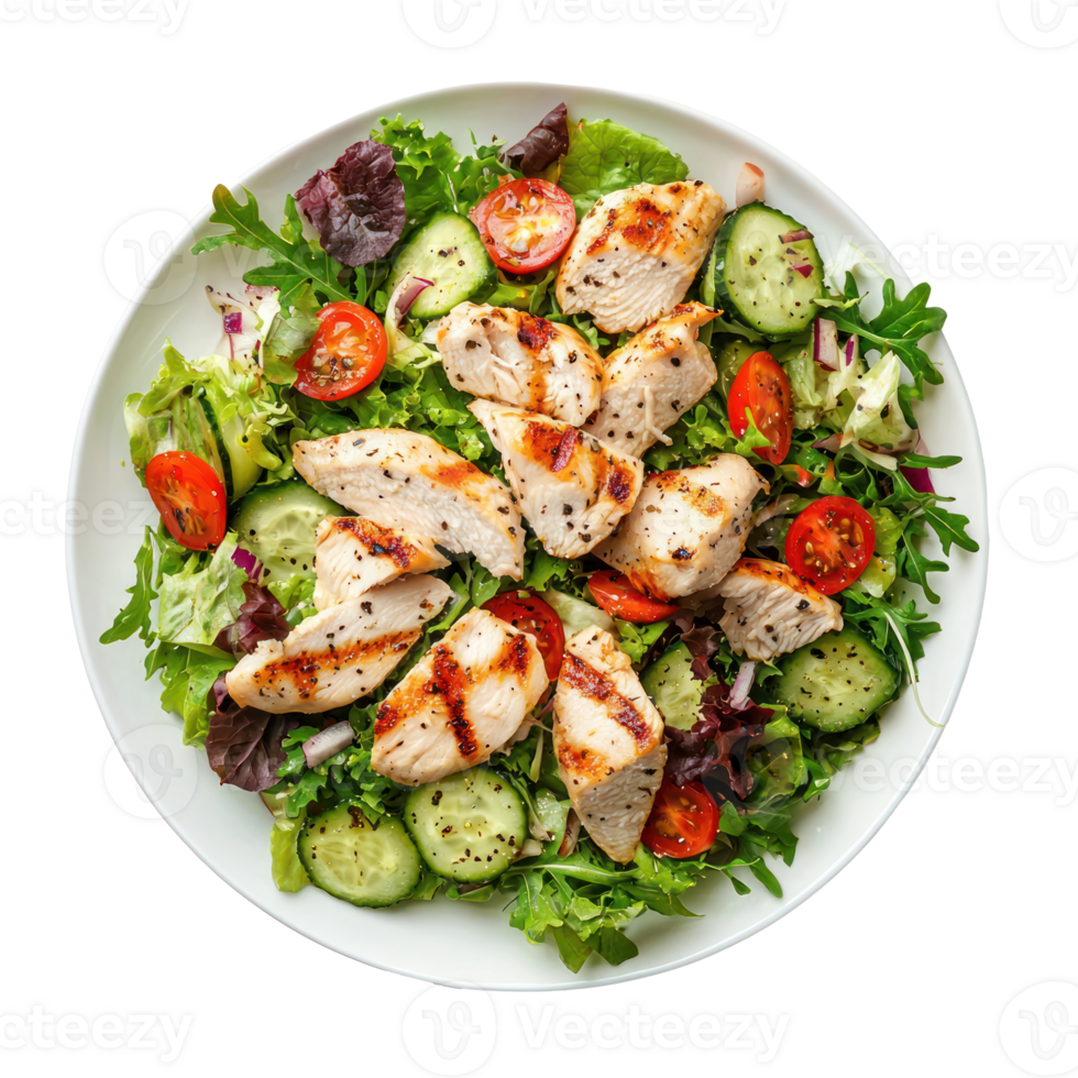 a plate of chicken and vegetables on background png