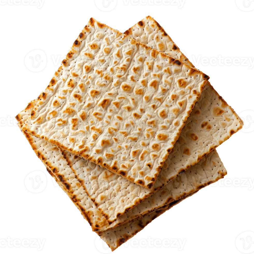 Matzo top view isolate on transparent background png