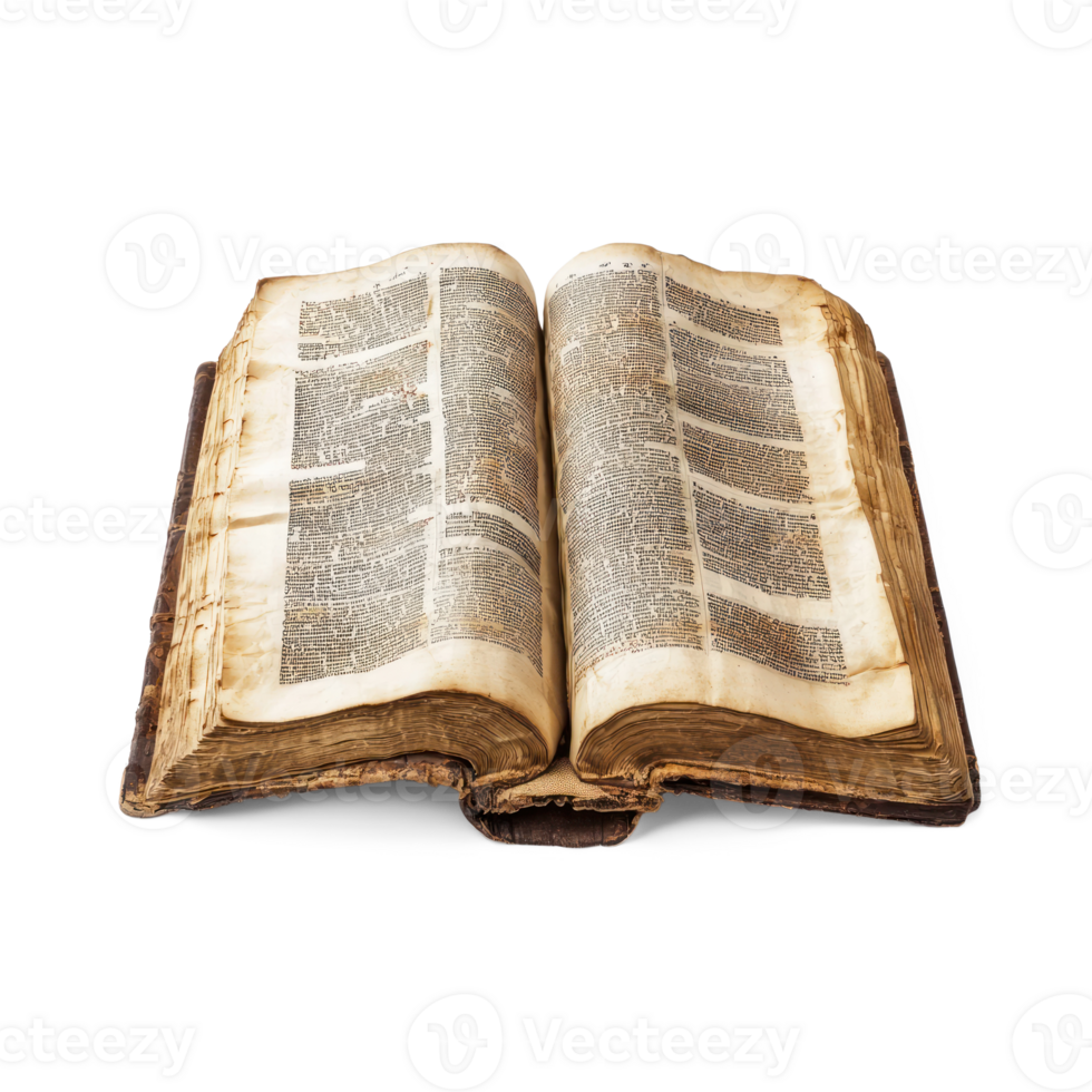 an old bible is shown on a transparent background png
