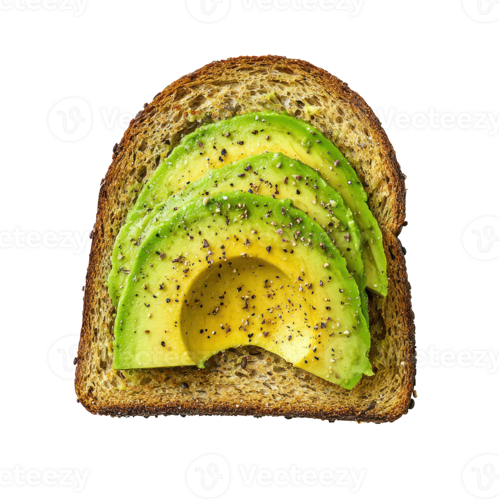 avocado toast slice isolate on transparent background png