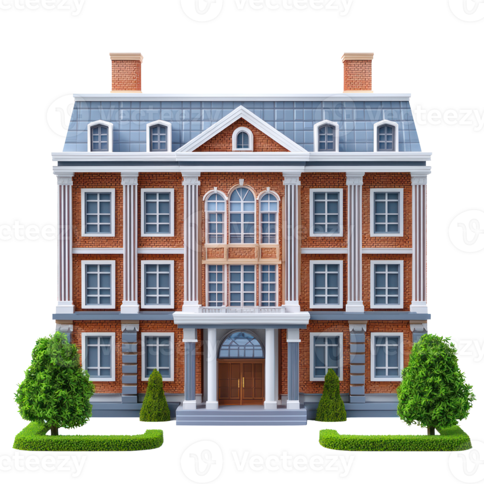 Library building isolate on transparent background png