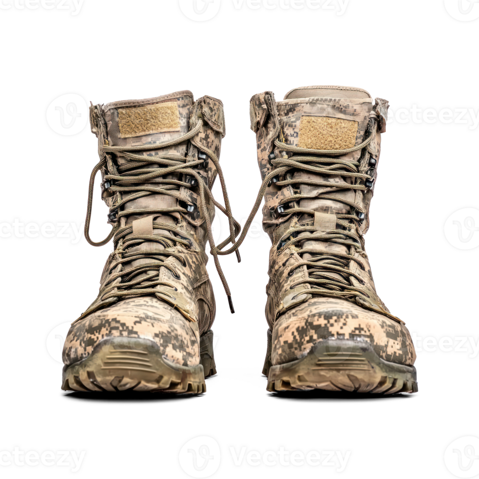 military boots on transparent background png