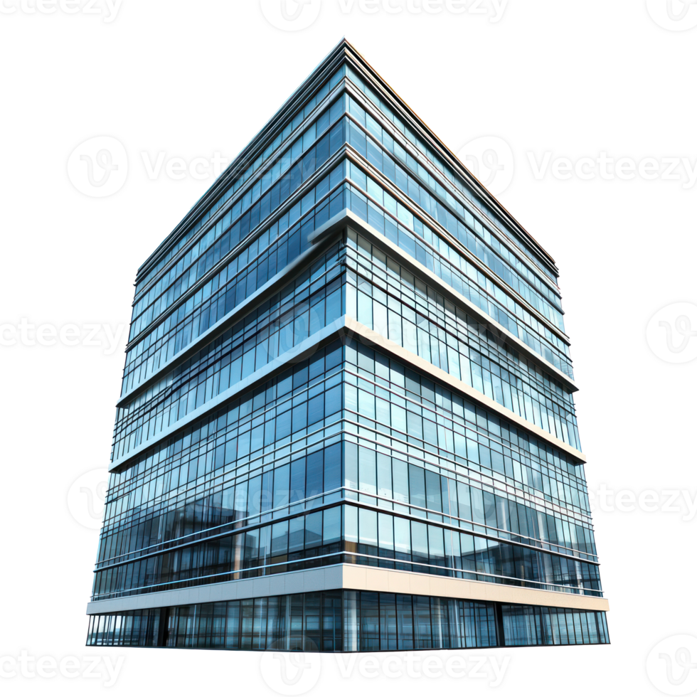 3d rendering of a modern office building isolate on transparent png