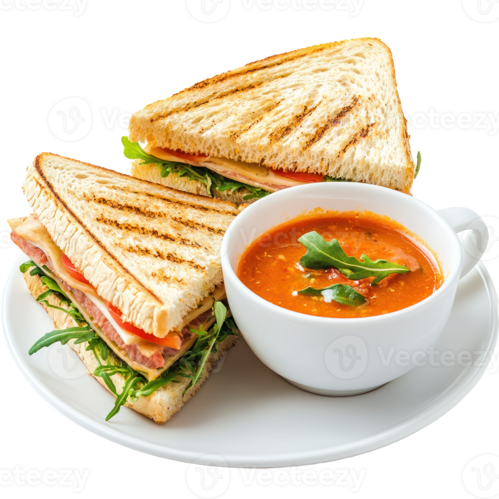 Sandwich with Soup isolate on transparent background png