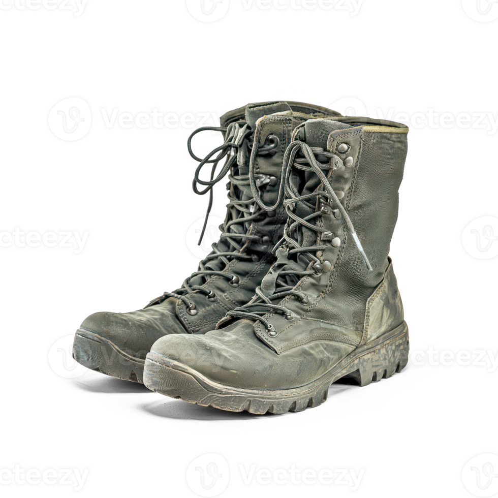 military combat boot isolate on transparent background png