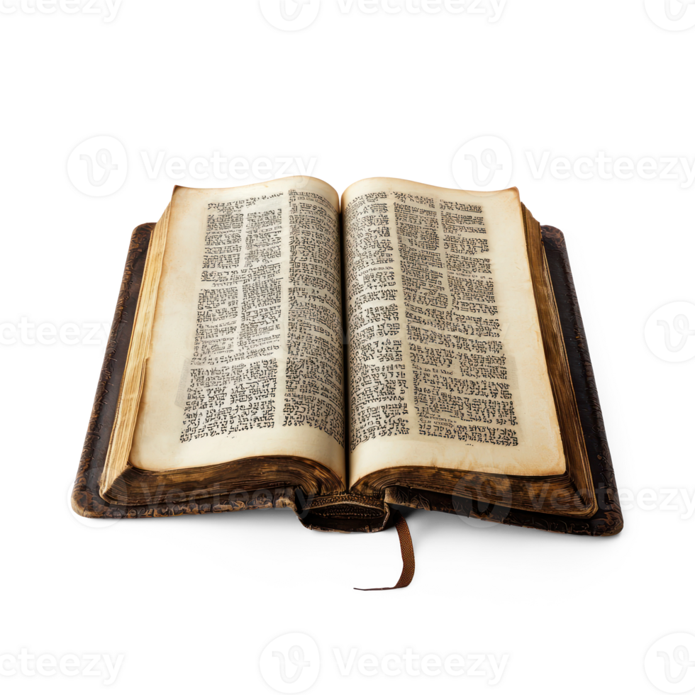 A Torah Jewish book open top view isolate on transparent background png