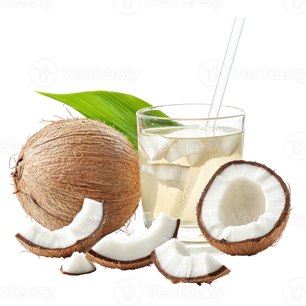 Coconut Water milk drink, isolate, transparent, background png