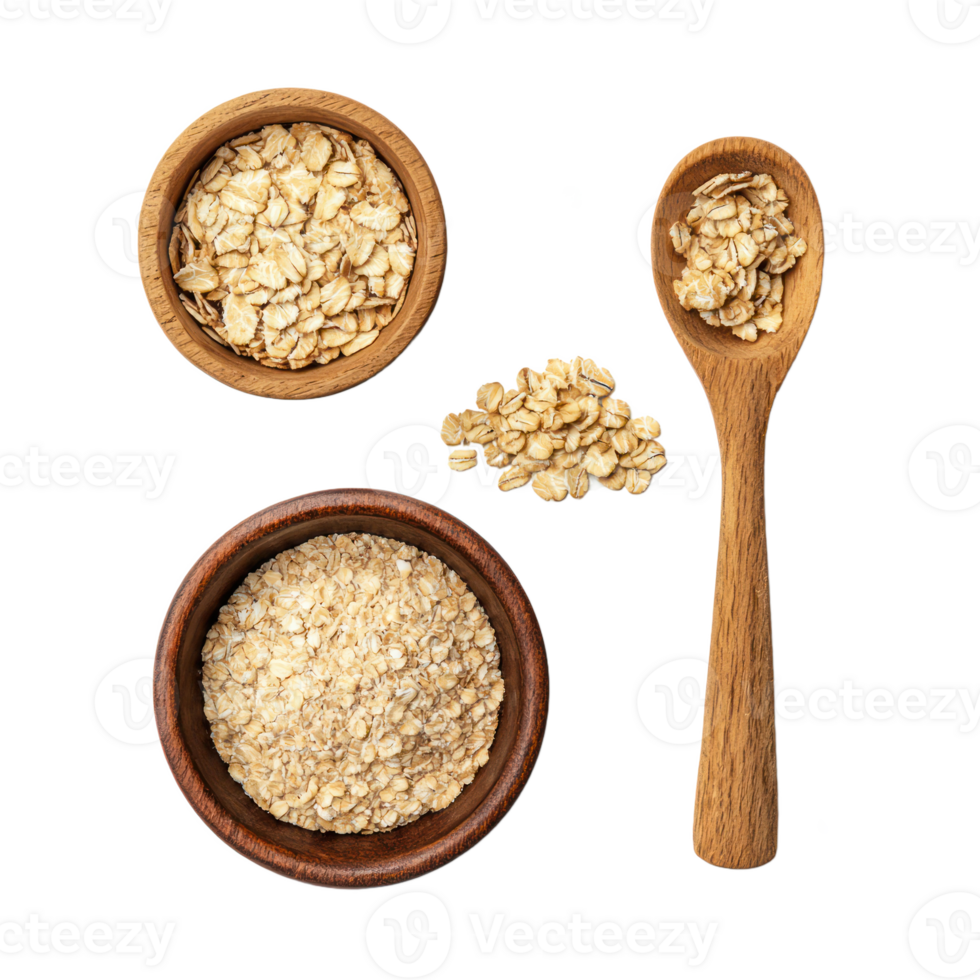 A Oatmeal top view isolate on transparent background png