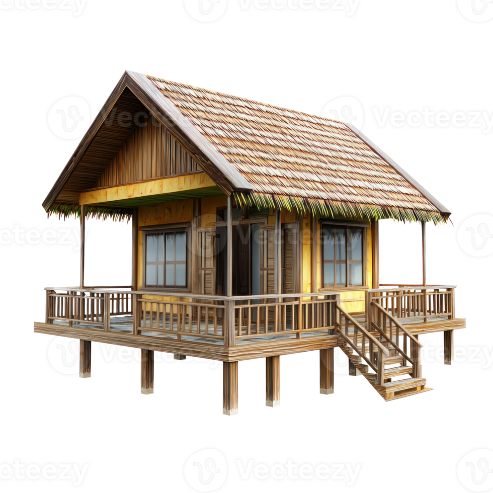 A Bungalow isolate on transparent background png