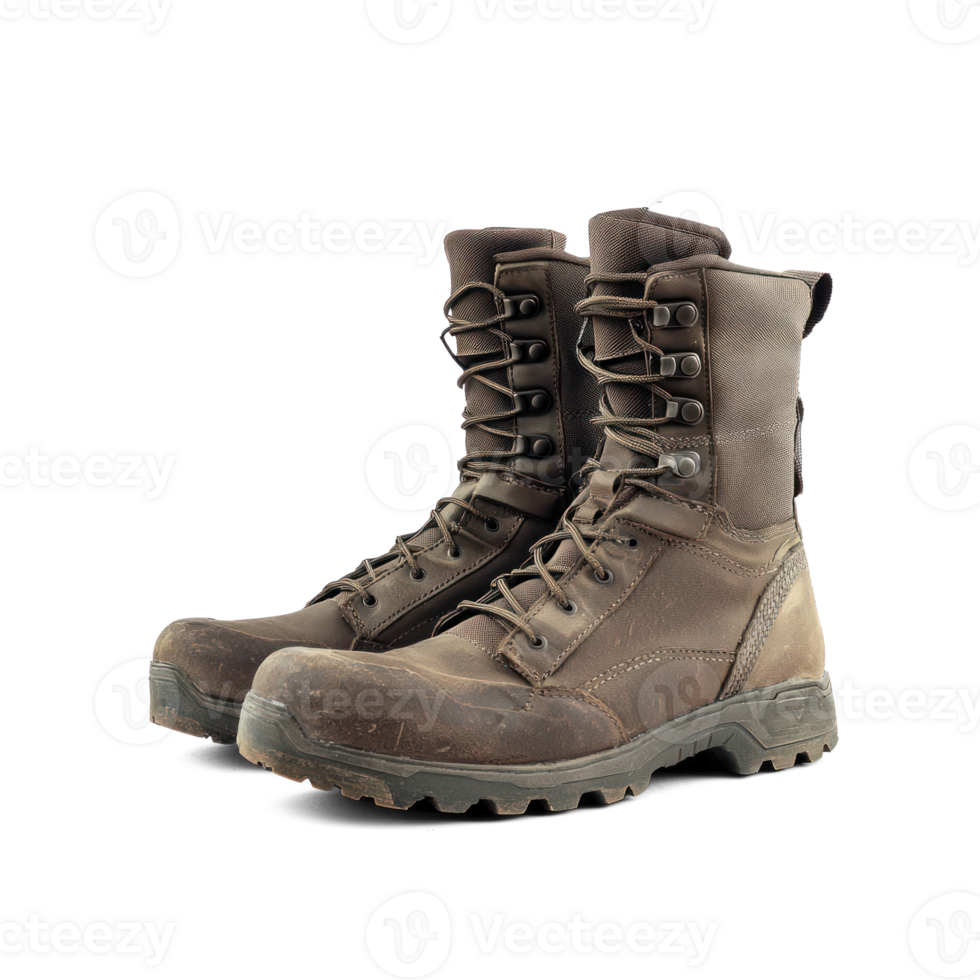 a pair of brown boots on transparent background png