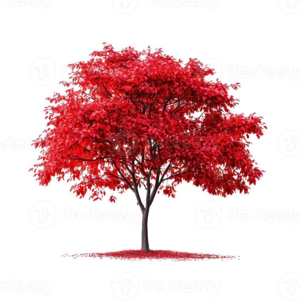 red tree on transparent background png