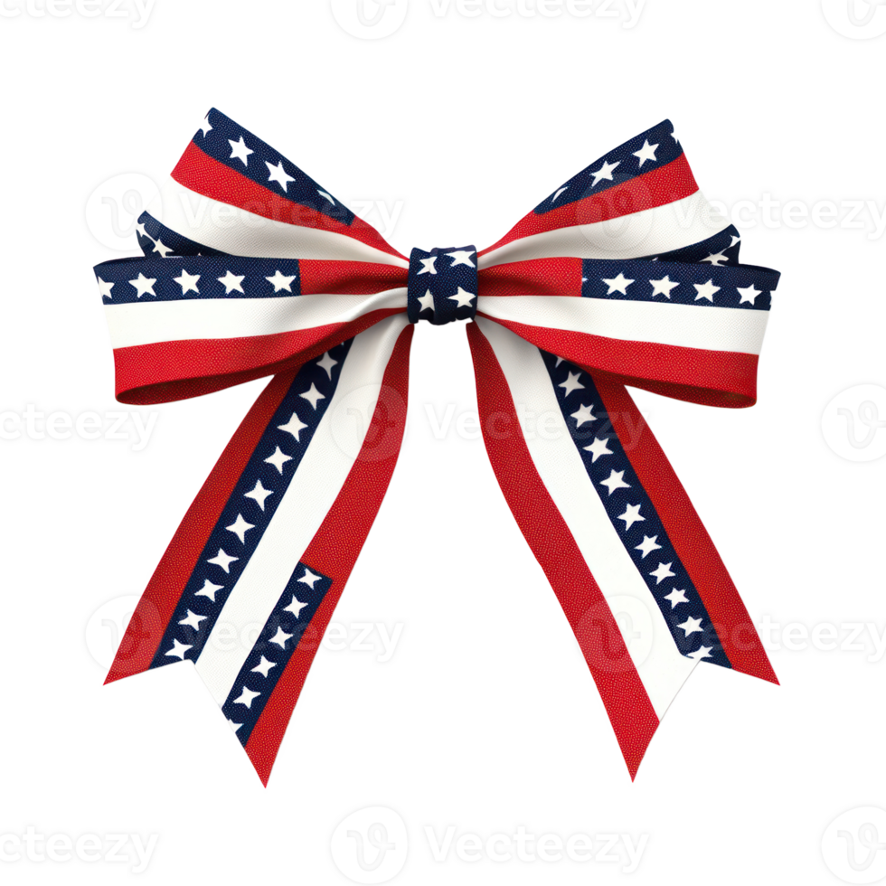 a bow with stars and stripes isolate on transparent background png