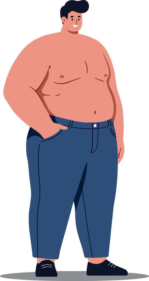 A confident young man in casual attire with a cheerful expression standing hands in pockets, featuring a flat design style, illustration vector