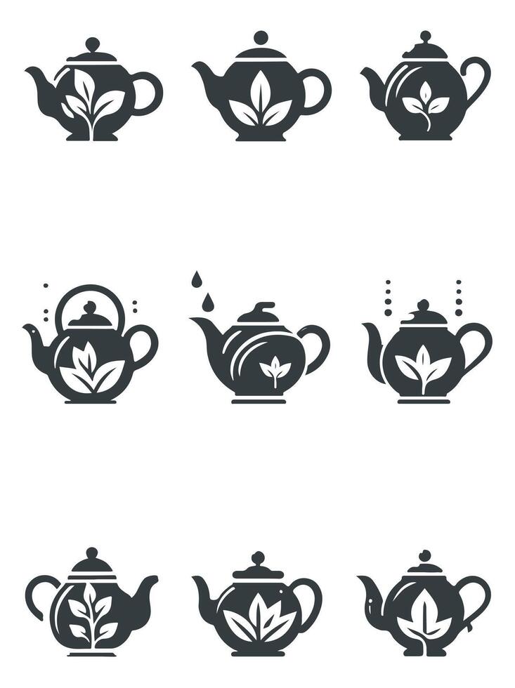 The Tea Time Emblem Collection Logo Design vector