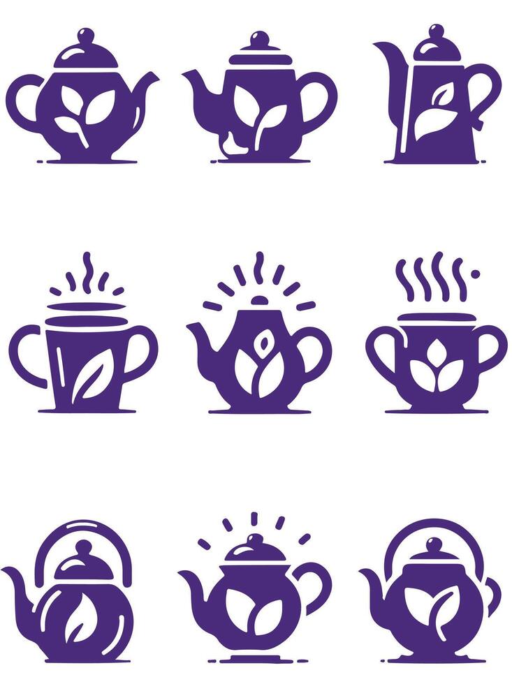 Brewed to Perfection Teapot Collection Logo Design vector