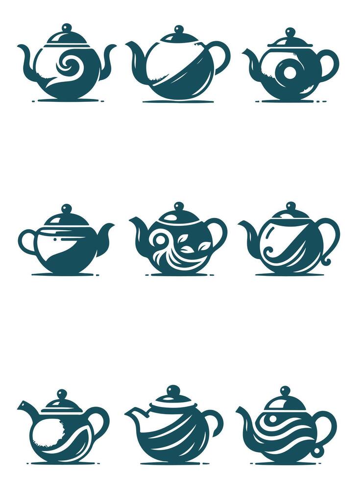 Whistle Teapot Collection Logo Design vector