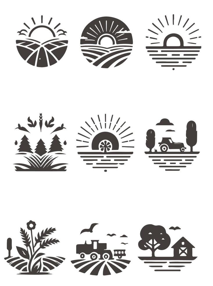 Serenity Farm Field Collection Logo Design vector