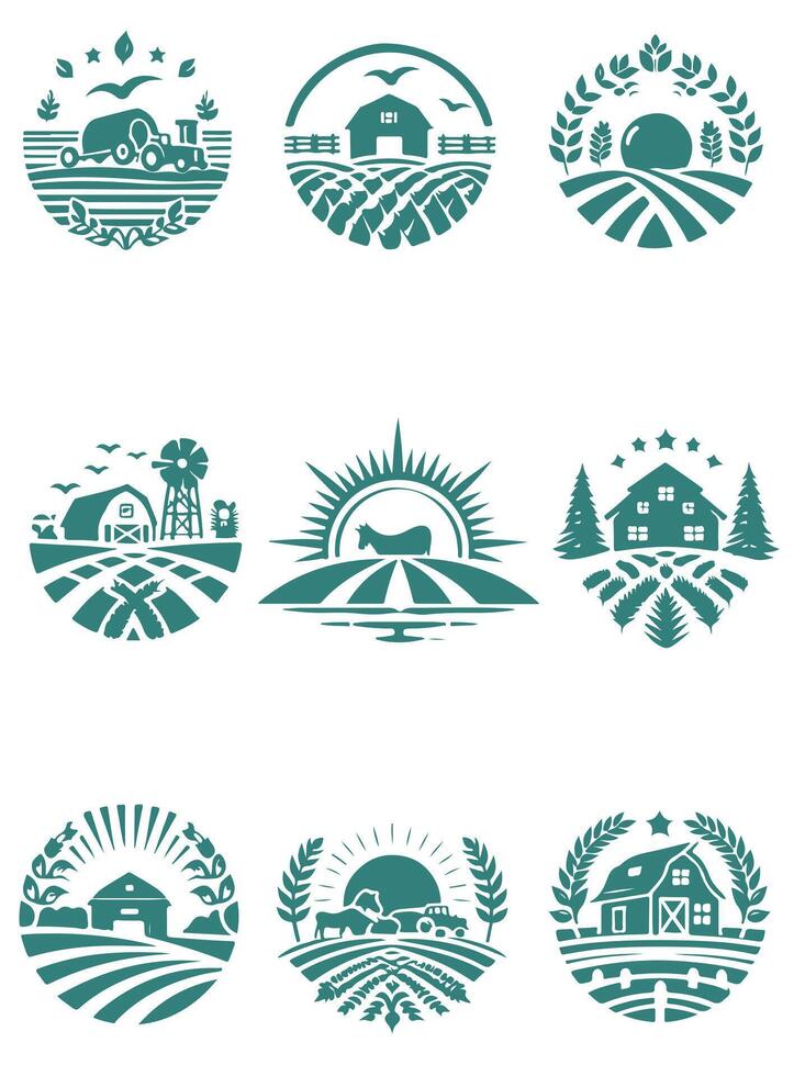 Dreams Farm Field Collection Logo Design vector