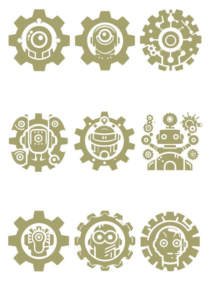 Good Gear Robot Collection Logo Design vector