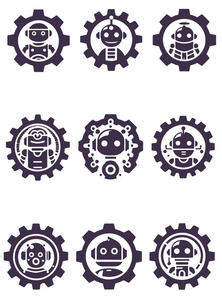 Best Gear Robot Collection Logo Design vector