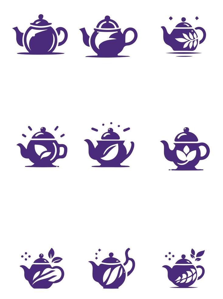 Steeped in Elegance Teapot Collection Logo Design vector