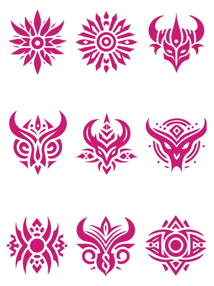 Spirit Emblems Tribal Collection Logo Design vector