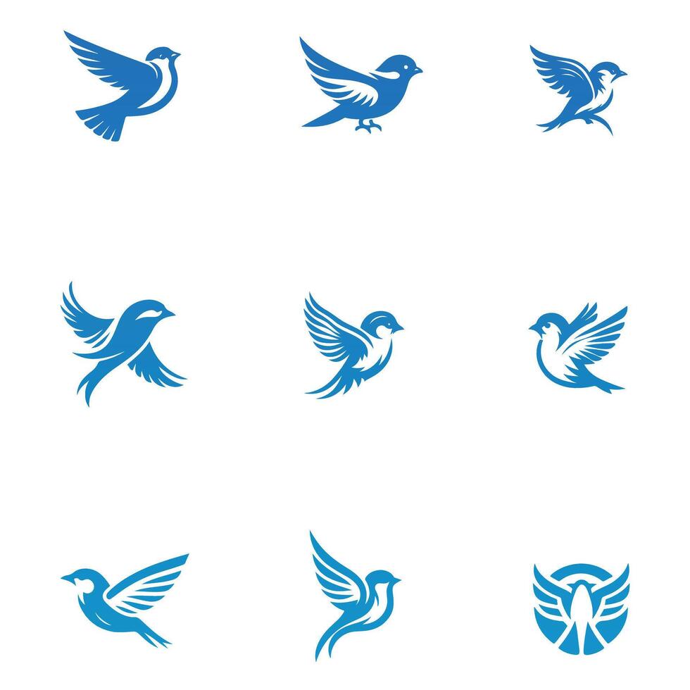 Airborne Elegance Sparrow Collection Logo Design vector