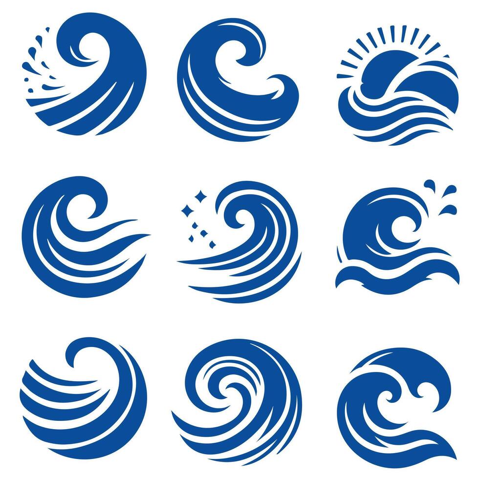 Wonders Wave Collection Logo Design vector