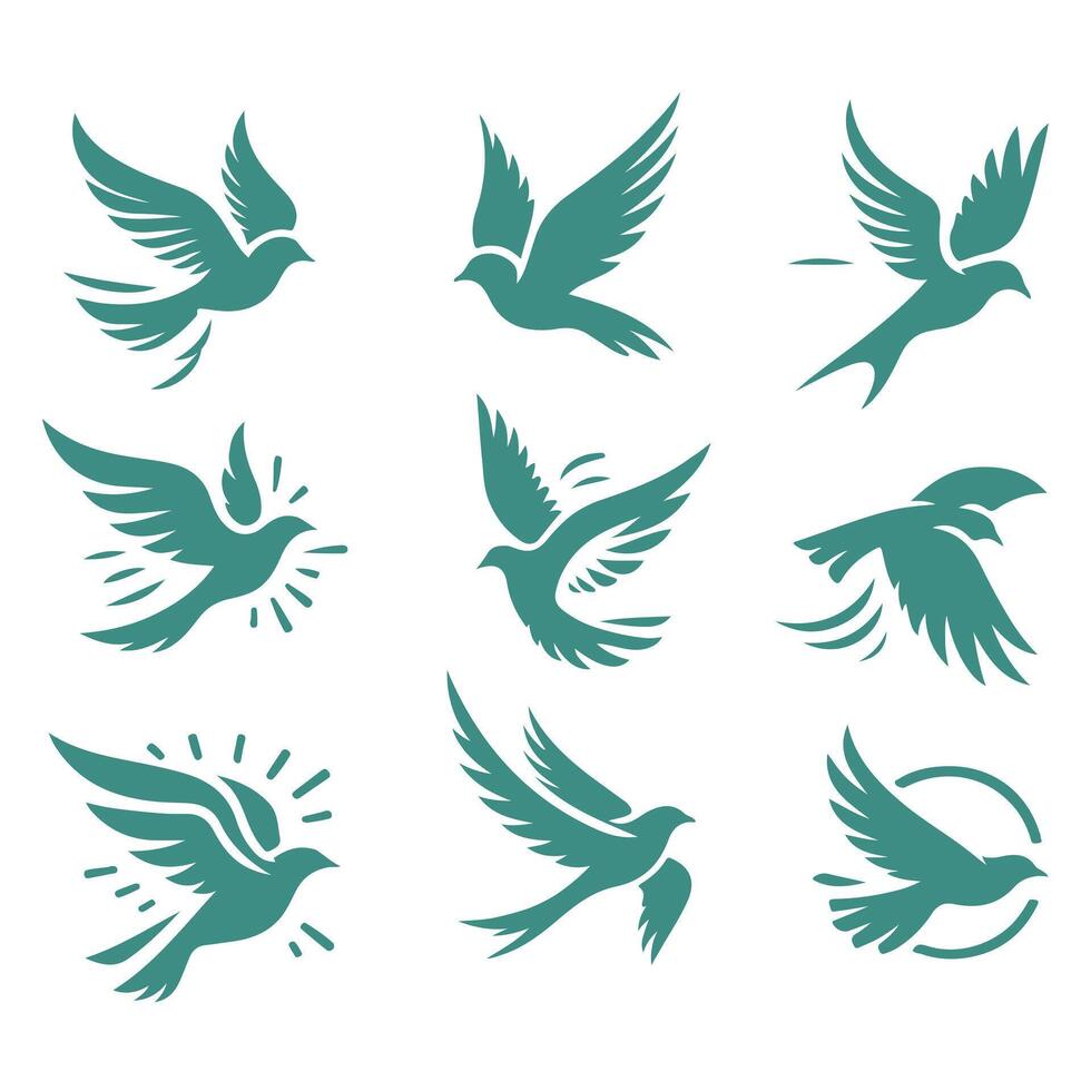 The Freedom Flight Flying Bird Collection Logo Design vector