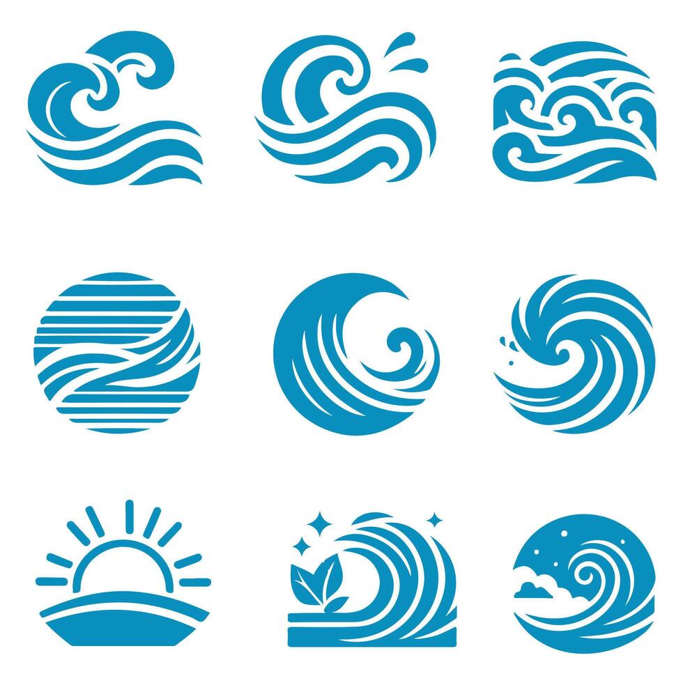 The Surge Series Wave Collection Logo Design vector