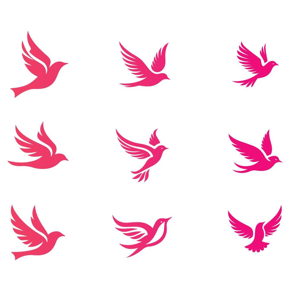 Sky bound Wonders Flying Bird Collection Logo Design vector