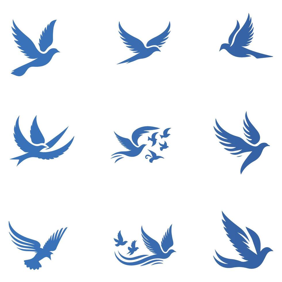 Flight of Grace Flying Bird Collection Logo Design vector