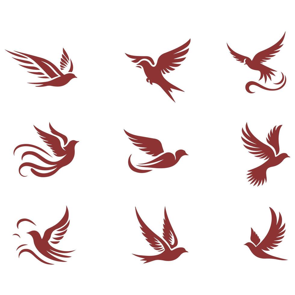 Soaring Spirits Flying Bird Collection Logo Design vector