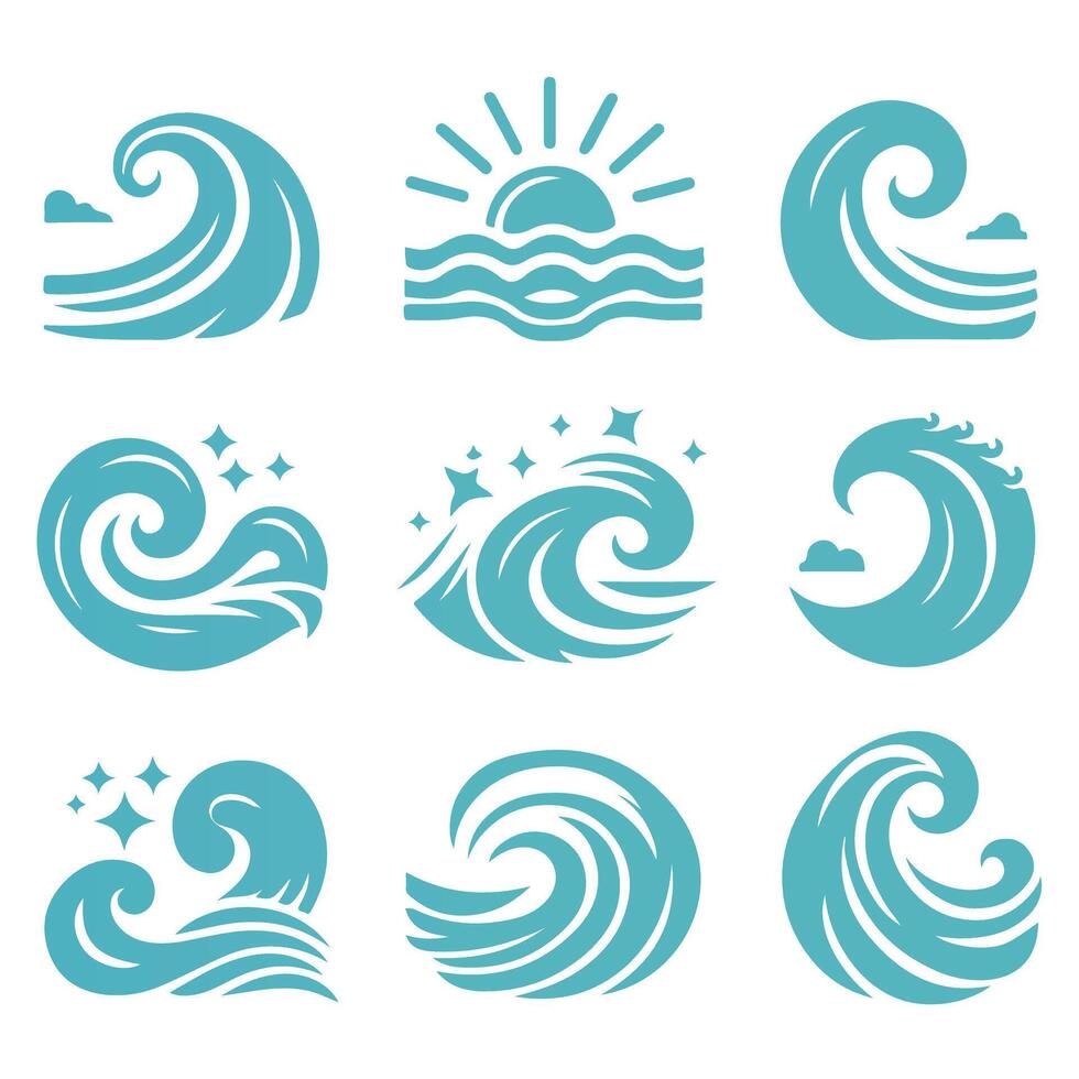 Elegant Wave Collection Logo Design vector