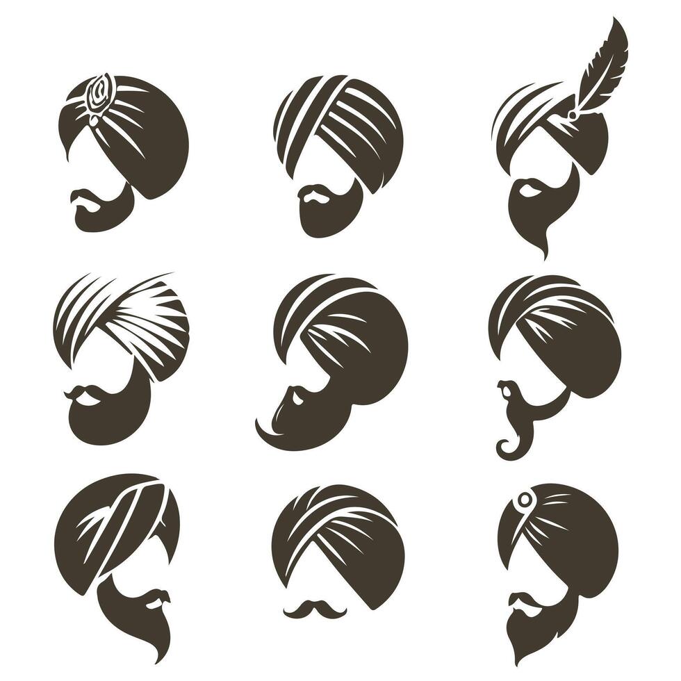 Royal Wraps Turban Collection Logo Design vector